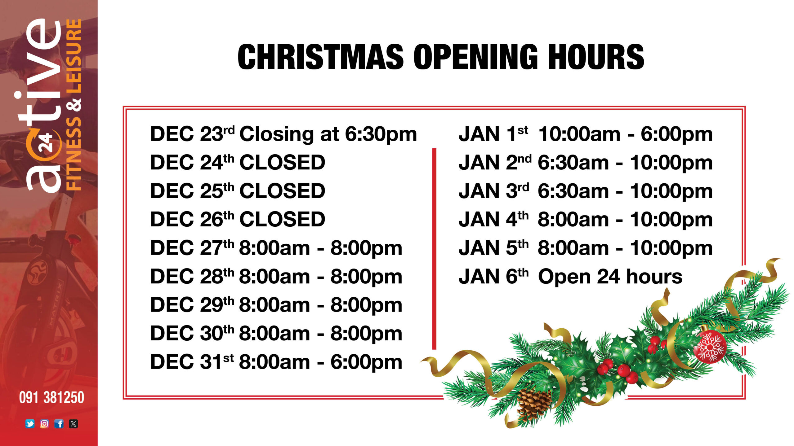 christmas closing hours